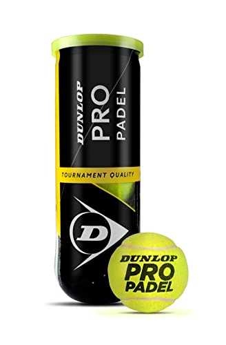Dunlop TB Pro Padel Pelotas Bote, Adultos Unisex, Amarillo, 3 Uni