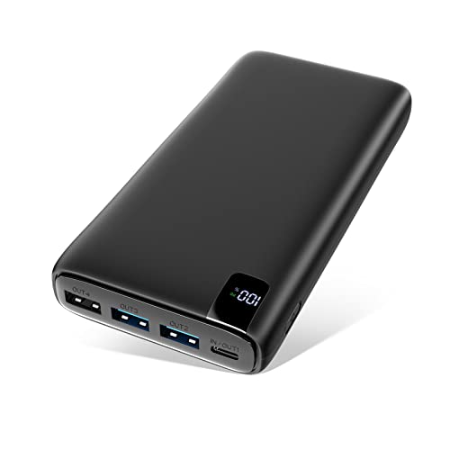 A ADDTOP Batería Externa 26800mAh, Power Bank USB C con PD 18W Cargador Portátil Carga Rápida con Pantalla LCD y 4 Outputs para Smartphones, Tablets y más (Black)