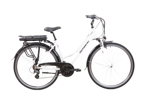 F.lli Schiano E-Ride 28'', Bicicleta Electrica de Paseo, Mujer, Blanca