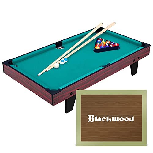 Blackwood Mini mesa de billar Junior 3' – Para niños, mesa billar, con accesorios, incluye juego de tacos, bolas, triángulo y tiza, mesa de billar mini – 95 x 51,5 x 20,1 cm