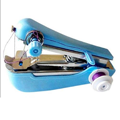 Mini máquina de coser portátil Operación manual Herramientas de costura Tela de tela de coser Prácticas herramientas de costura, marrón