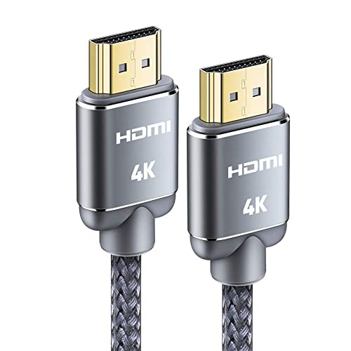 Snowkids Cable HDMI 4K 2metro Cable HDMI Trenzado de Nailon 4K@60Hz a 18Gbps Cable HDMI Compatible 3D, Funci贸n Ethernet, Video 4K 2160p, HD 1080p- Gris