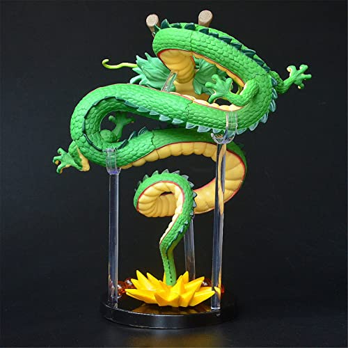 Gettop, Resina Shenron Golden Dragon Anime Figura, Modelo de Muñeca Hecha a Mano Shenlong, Shenlong Coleccionables Juguete, Decoración del Hogar del Coche - 16cm (Verde/Oro) (Color: Green)