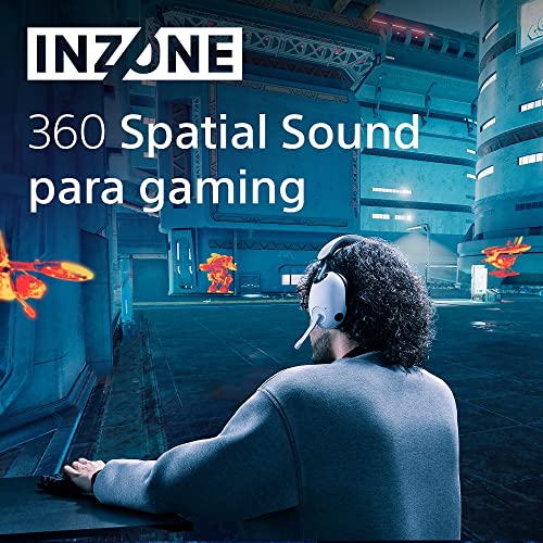 Sony INZONE H9 - Auriculares Inalámbricos para Gaming con Noise Cancelling, Sonido Espacial 360-32 Horas de Autonomía - Micrófono TipoBoom Llamadas Bluetooth, PC/PS5, Blanco